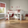 Stompa Classic Mid Sleeper & Pull Out Desk White