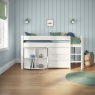 CWMID10 mid sleeper with pull out desk + chest white FRONT 2