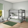 COMGTBNK Compact detachable bunked + open trundle grey