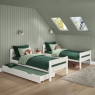 Stompa Compact Detachable Bunk Bed With Trundle Drawer & Trundle Mattress White