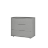 3 Drawer Chest Push Drawers Grey CUT OUT