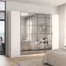 Boston 57A9 6 Door 4 Mir Wardrobe White