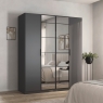 Boston 4 Door 2 Mirror Wardrobe Metallic Grey
