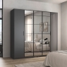 Boston 57A8 5 Door 3 Mir Wardrobe Grey