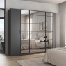 Boston 6 Door 4 Mirror Wardrobe Metallic Grey