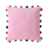 PomPom Velvet Cushion 45cm Sweet Rose