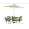 Houghton Elliptical Table With 6 Armchairs - Sage