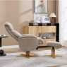 Eema Swivel Recliner Chair & Footstool - Sandrift 