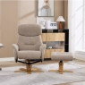 Eema Swivel Recliner Chair & Footstool - Sandrift 