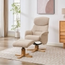 Eema Swivel Recliner Chair & Footstool - Seashell