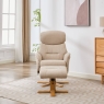 Eema Swivel Recliner Chair & Footstool - Seashell
