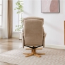 Eema Swivel Recliner Chair & Footstool - Seashell