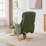 Eema Swivel Recliner Chair & Footstool - Kellygreen