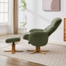Eema Swivel Recliner Chair & Footstool - Kellygreen