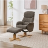 Eema Swivel Recliner Chair & Footstool - Thunder