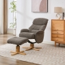 Eema Swivel Recliner Chair & Footstool - Thunder
