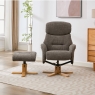 Eema Swivel Recliner Chair & Footstool - Thunder