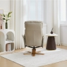 Eema Swivel Recliner Chair & Footstool - Mushroom Leather