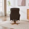 Eema Swivel Recliner Chair & Footstool - Russett Leather