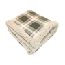 Walton & Co Check Sherpa Flannel 130x170cm Throw Eucalyptus
