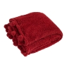 Walton & Co Cosy Pom Pom 140x180cm Throw Red