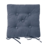 Walton & Co Seat Pad With Ties Slate Blue