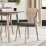 Darby Scandi Oak Veneer Back Dining Chair Cold Steel 