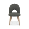Darby Scandi Oak Upholstered Dining Chair Cold Steel 