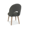 Darby Scandi Oak Upholstered Dining Chair Cold Steel 