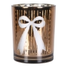 Engraved Bow Gold Candle Holder