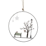 Park Bench Wreath Hanging Decoration
