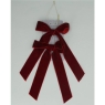 Gisela Graham Plum Velvet Bow Decoration - Pack of 2