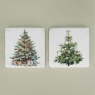 Gisela Graham Resin Christmas Tree Coaster - Set of 2