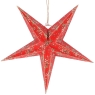 Gisela Graham Red Mistletoe Paper 5 Point Star Decoration - Large