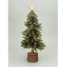 Gisela Graham Bristle Tree on log with Star - 39cm