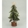 Gisela Graham Bristle Tree on log with Star - 30cm