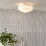 Dar Dagon 3 Light Bathroom Ceiling Light with  Opal Glass IP44