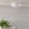 Dar Dagon 3 Light Bathroom Ceiling Light with  Opal Glass IP44