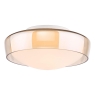 Dar Dagon 3 Light Bathroom Ceiling Light Amber and Opal Glass IP44