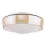 Dar Dagon 3 Light Bathroom Ceiling Light Amber and Opal Glass IP44