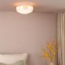 Dar Dagon 3 Light Bathroom Ceiling Light Amber and Opal Glass IP44