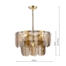 Dar Anielle 7 Light Pendant Natural Brass & Coffee Glass