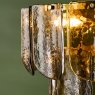 Dar Anielle 7 Light Pendant Natural Brass & Tea Glass