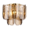 Dar Anielle 3 Light Pendant Natural Brass & Tea Glass