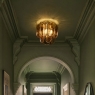 Dar Anielle 3 Light Pendant Natural Brass & Tea Glass