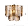 Dar Anielle 3 Light Pendant Natural Brass & Tea Glass