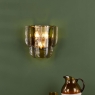 Dar Anielle 3 Light Wall Light Natural Brass & Tea Glass