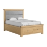 Newhaven Bed Upholstered Double Oak