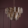 Dar Anielle 9 Light Chandelier Natural Brass & Tea Glass
