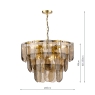 Dar Anielle 9 Light Chandelier Natural Brass & Tea Glass